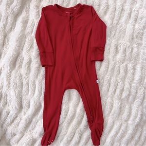 Posh Peanut Red Footie (size 9-12M)
